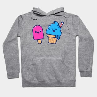 Cute Ice Cream Couple Hoodie